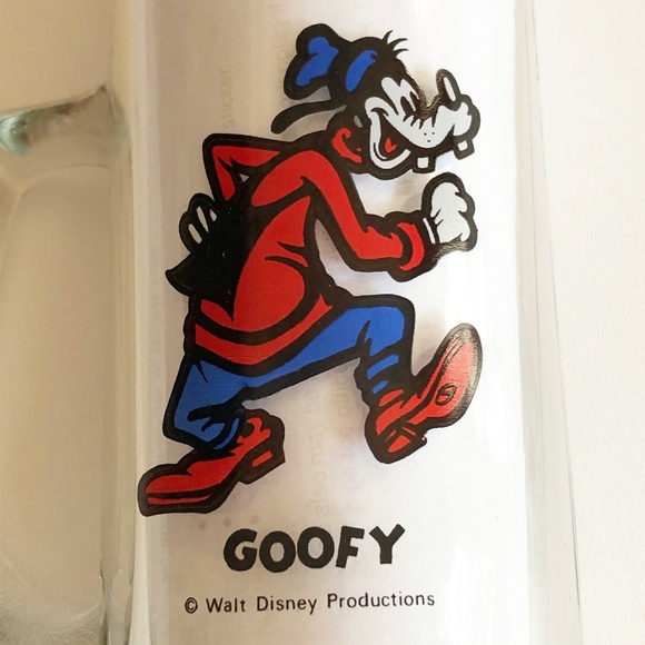 Set 2 VTG Disney Goofy Mickey Glass Stein Mug Cup - Picture 8 of 11